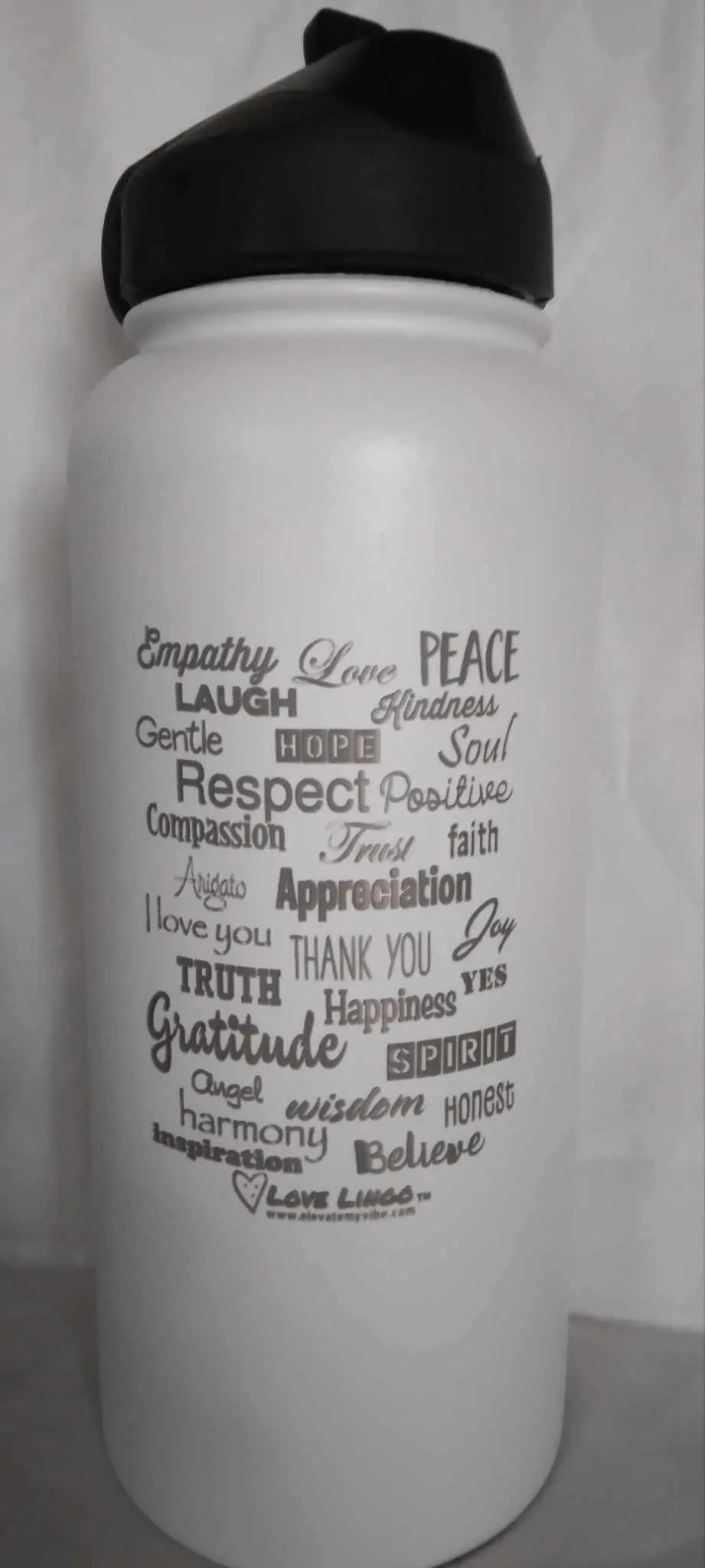 Love Lingo 32 oz Stainless Steel Inspiring Water Bottle | Insulated & Engraved.