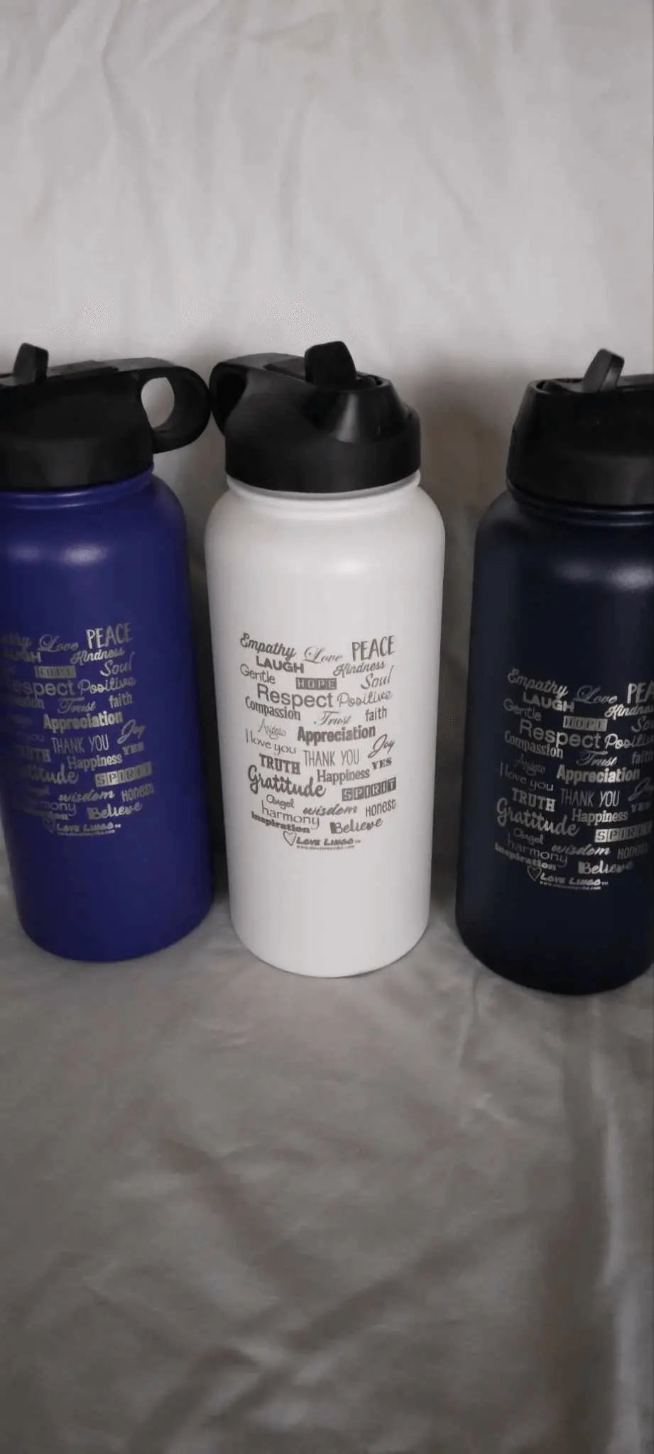 Love Lingo 32 oz Stainless Steel Inspiring Water Bottle | Insulated & Engraved.