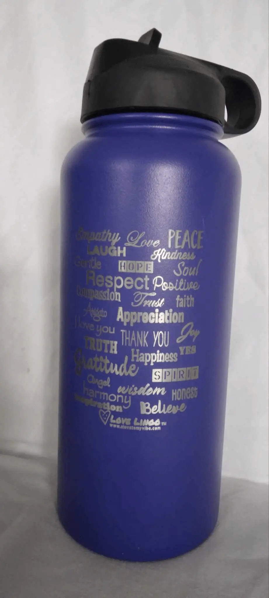 Love Lingo 32 oz Stainless Steel Inspiring Water Bottle | Insulated & Engraved.