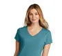 Energy-Infused Female V-Neck Shirt – Inspirational Teal Tee.