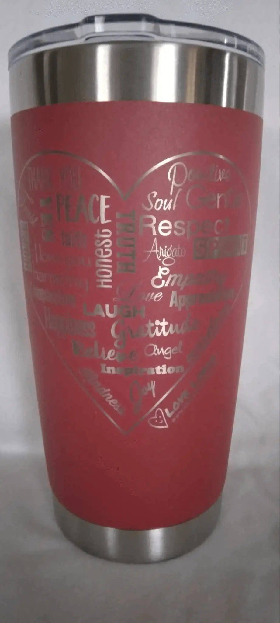 Love Lingo 20 oz Engraved Travel coffee Mug – Uplifting Colors & Designs.