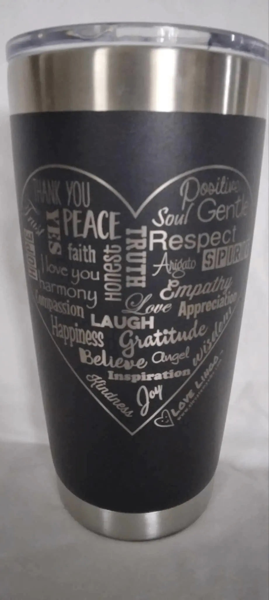 Love Lingo 20 oz Engraved Travel coffee Mug – Uplifting Colors & Designs.