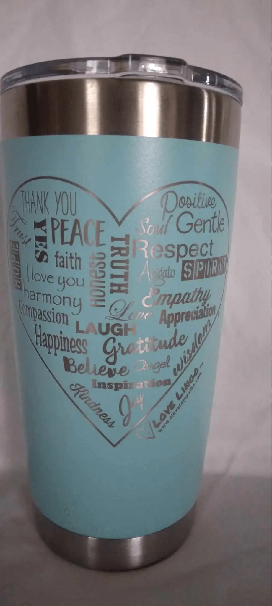 Love Lingo 20 oz Engraved Travel coffee Mug – Uplifting Colors & Designs.