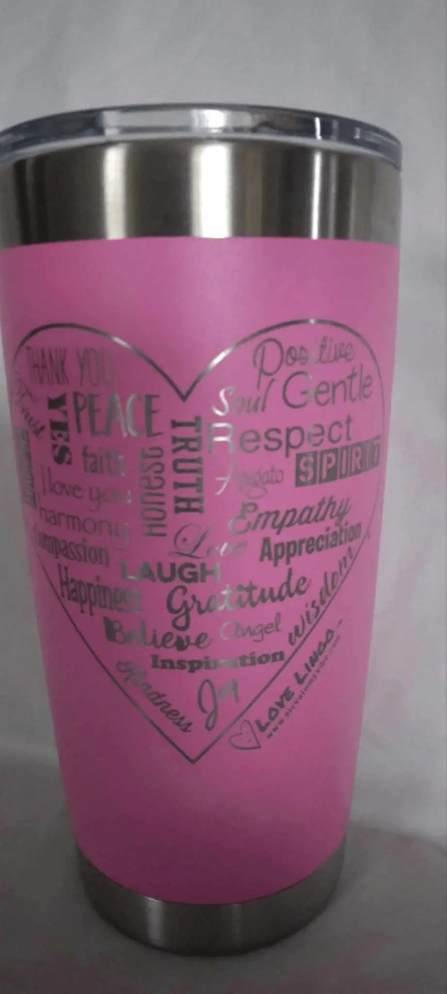 Love Lingo 20 oz Engraved Travel coffee Mug – Uplifting Colors & Designs.