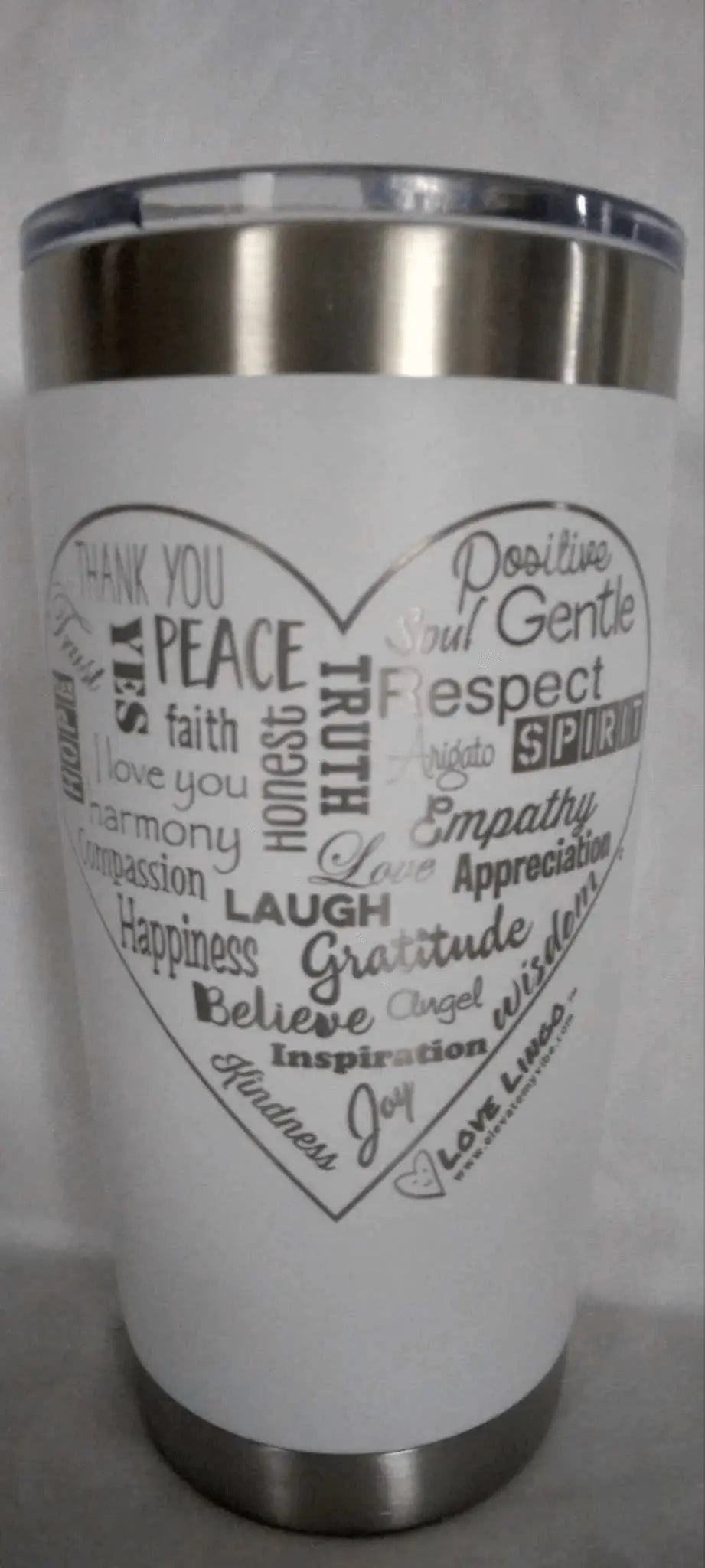Love Lingo 20 oz Engraved Travel coffee Mug – Uplifting Colors & Designs.