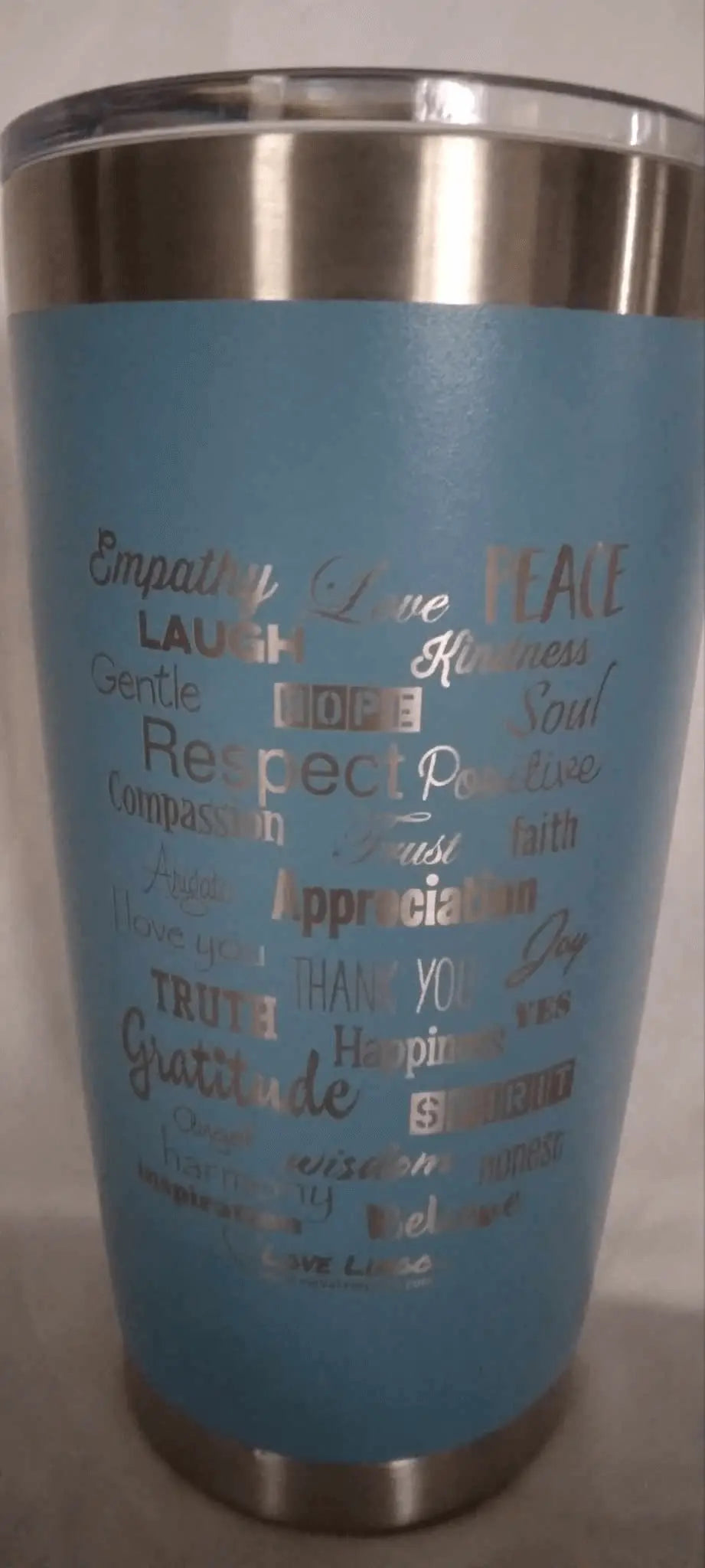 Love Lingo 20 oz Engraved Travel coffee Mug – Uplifting Colors & Designs.