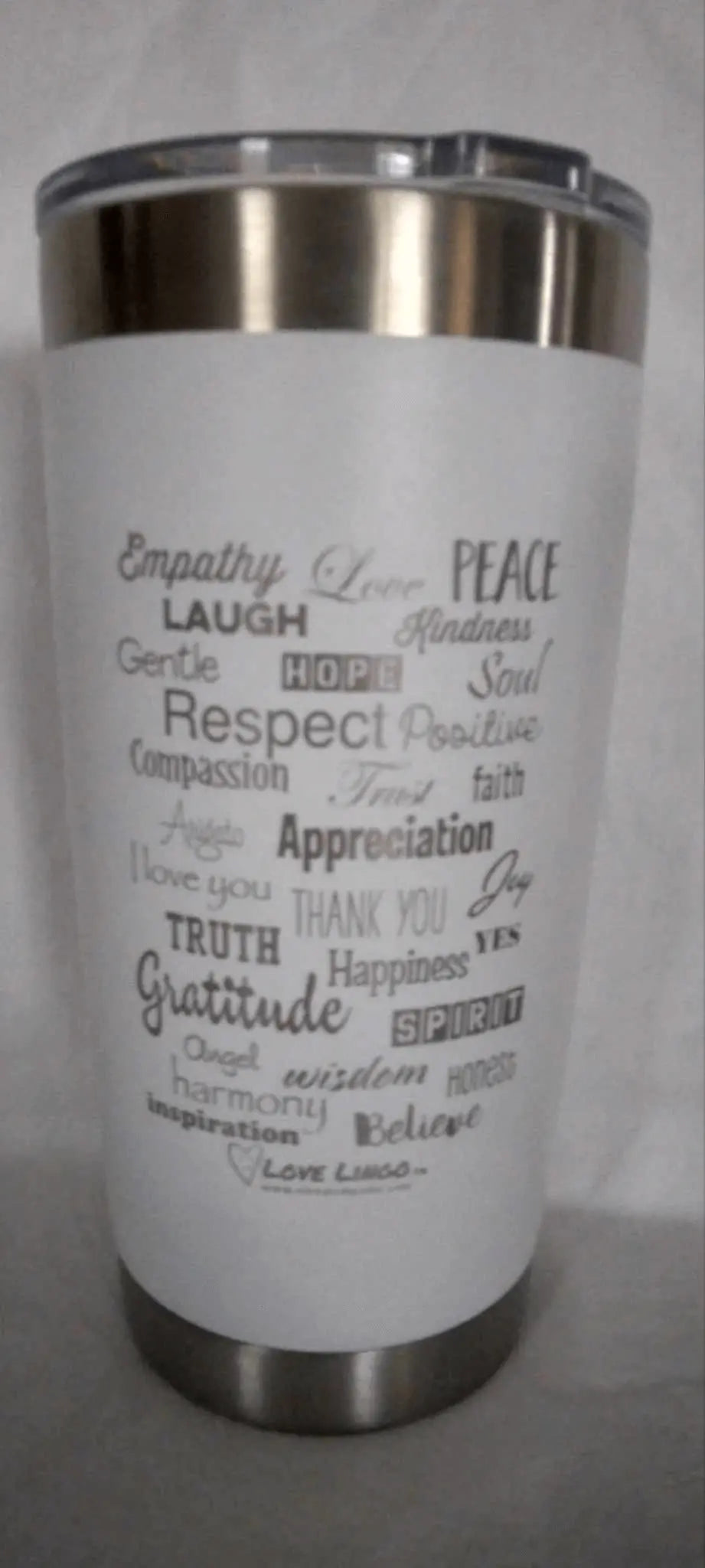 Love Lingo 20 oz Engraved Travel coffee Mug – Uplifting Colors & Designs.