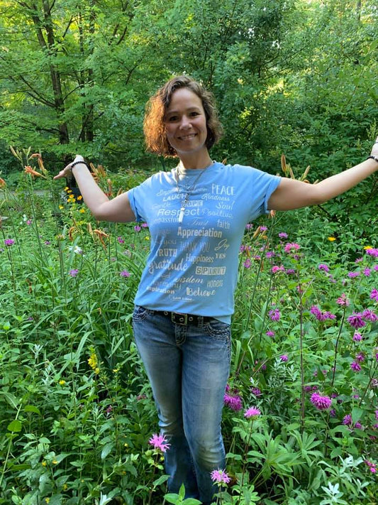 Unisex light blue affirmation shirt for communication and expression