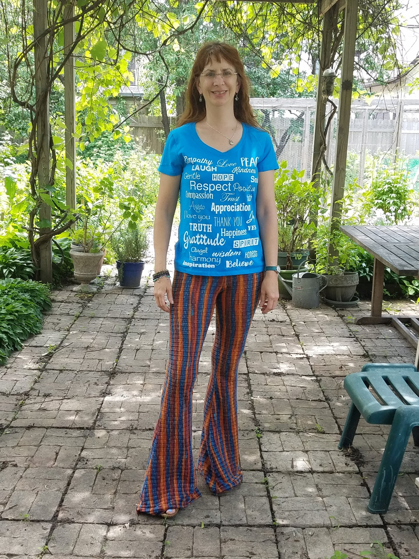 Neon Blue Heather Ladies V-neck T-Shirt