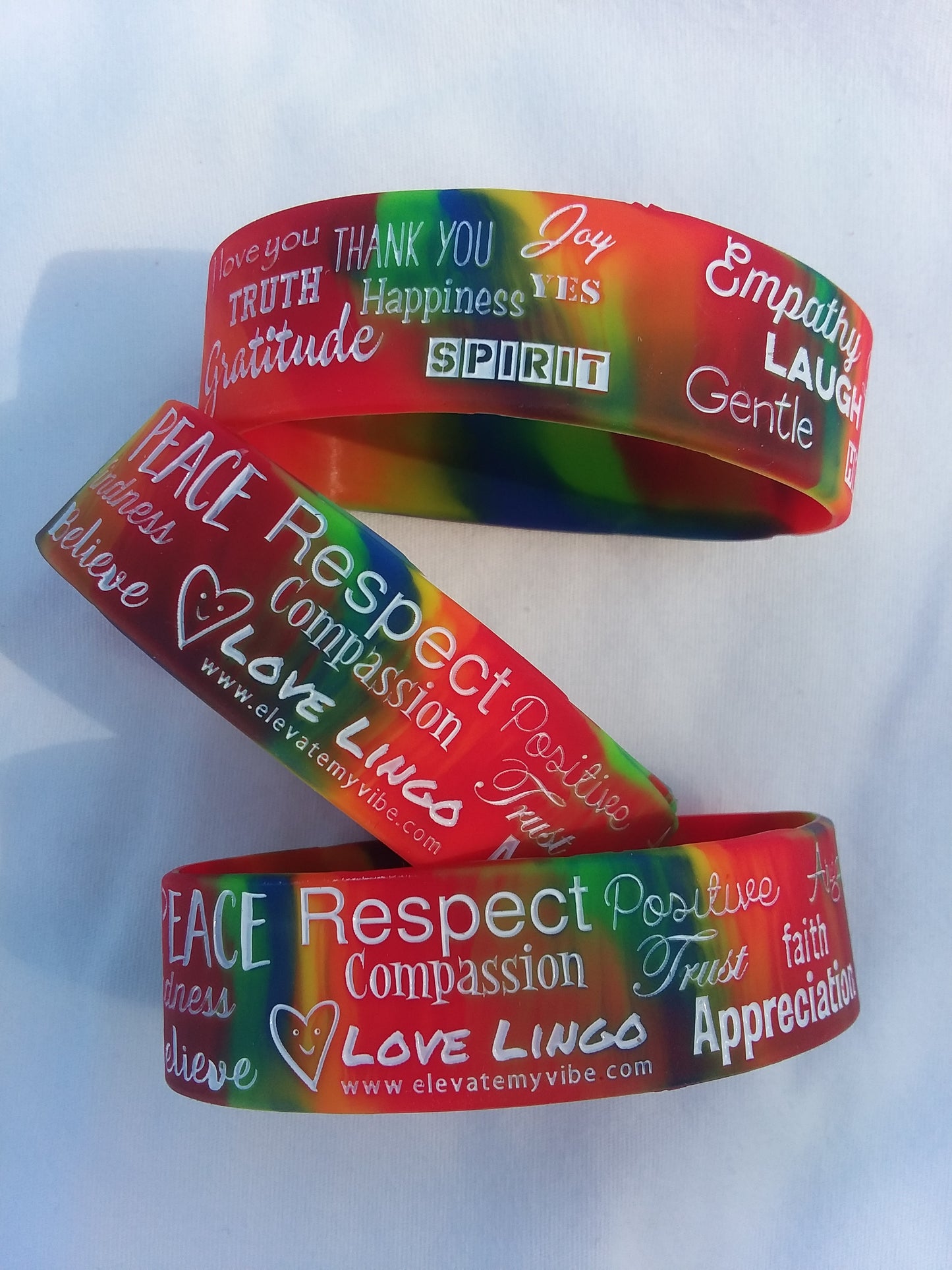 Love Lingo Tie Dye Wrist Bands