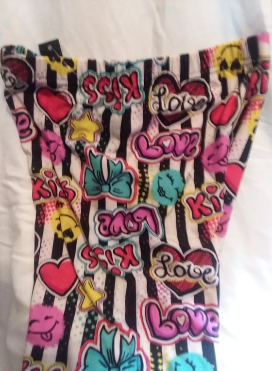 Super Soft Stripes Love, and Kisses Yoga Hearts Leggings.