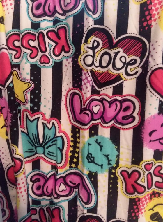 Super Soft Stripes Love, and Kisses Yoga Hearts Leggings.