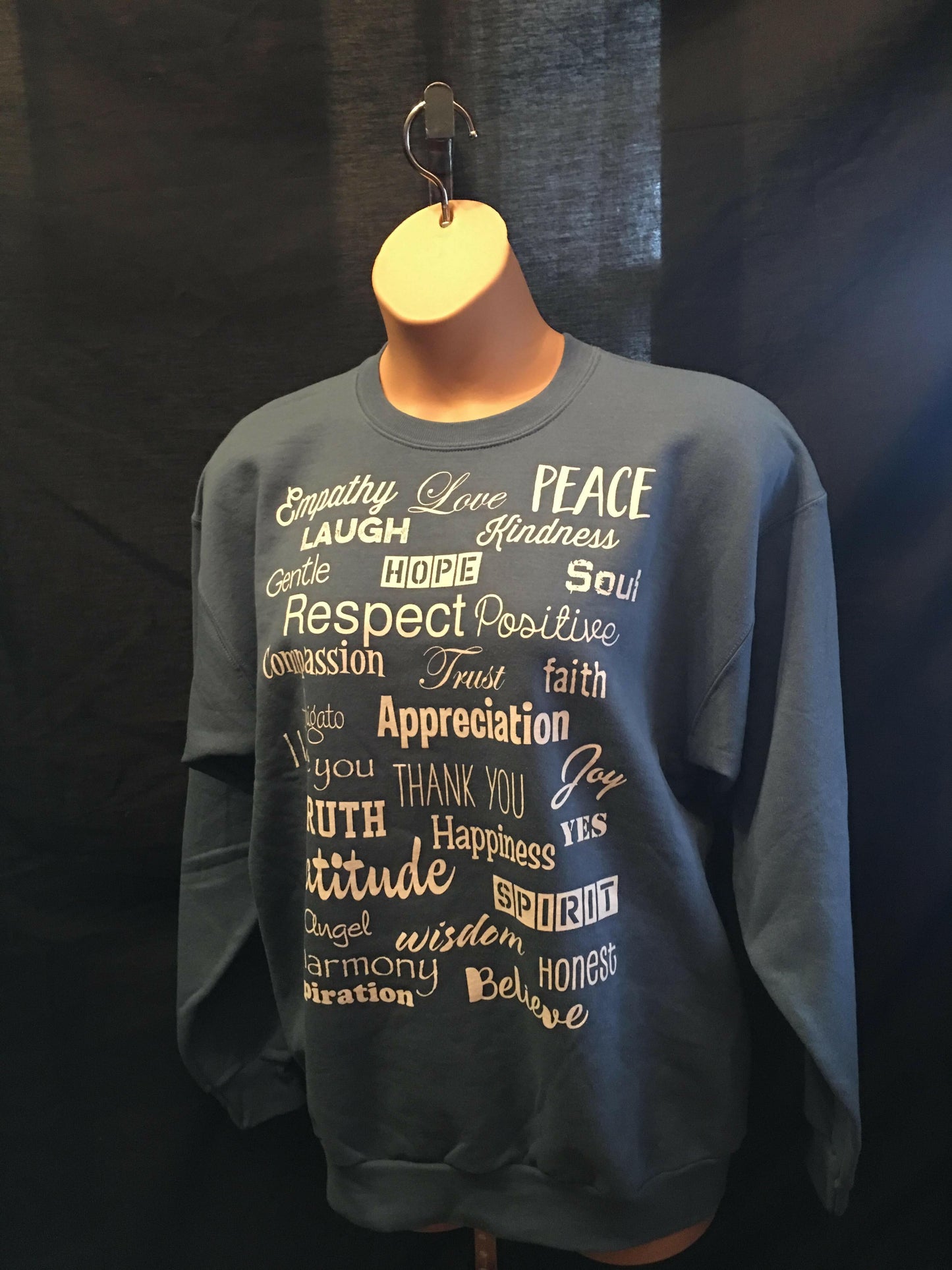 Denim Blue Love Lingo Unisex Crew Neck Sweat Shirt