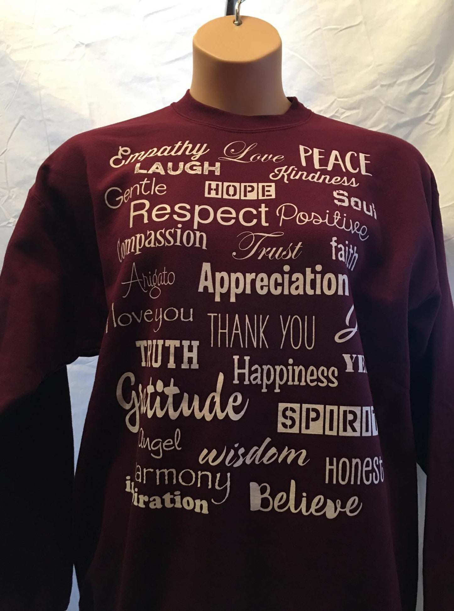 Maroon Love Lingo Unisex Crew neck Sweat Shirt