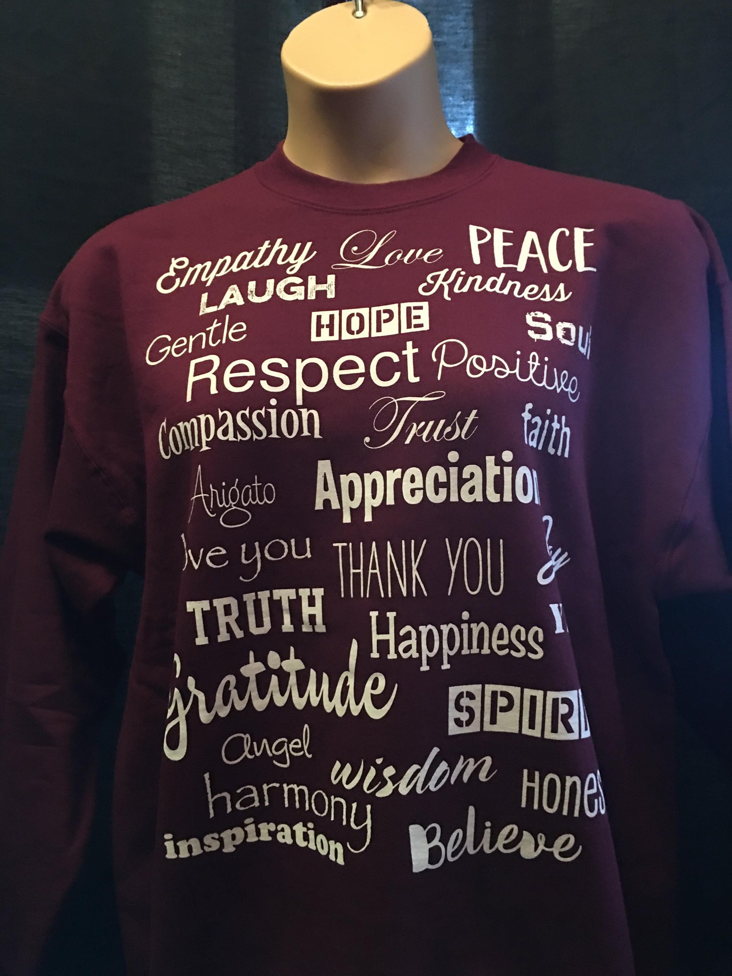 Maroon Love Lingo Unisex Crew neck Sweat Shirt