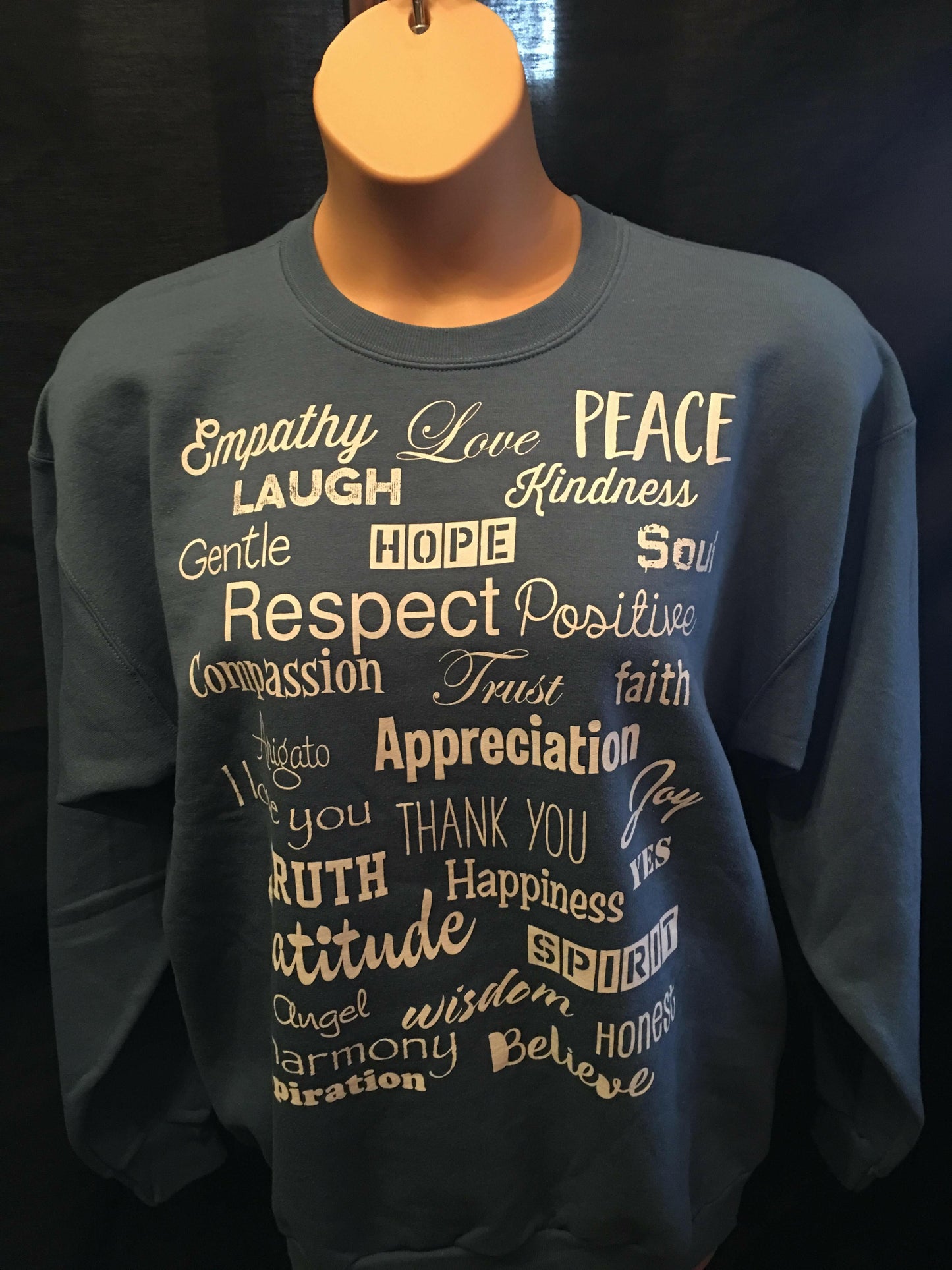 Denim Blue Love Lingo Unisex Crew Neck Sweat Shirt