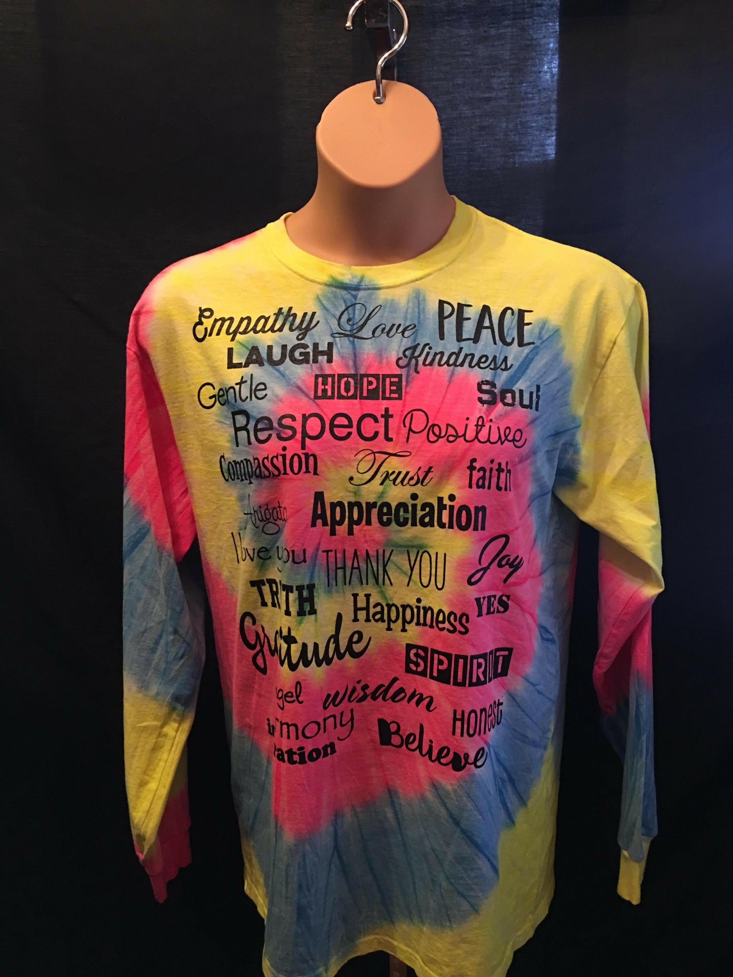 Love Lingo Long Sleeve Unisex Neon Tie Dye T-Shirt
