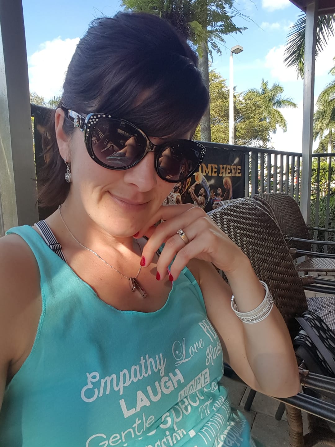 Tahiti Blue Love Lingo Women's Tank