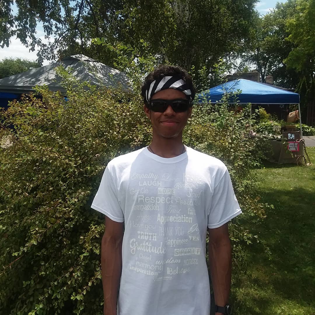 White positive message tee with white printing, very unique