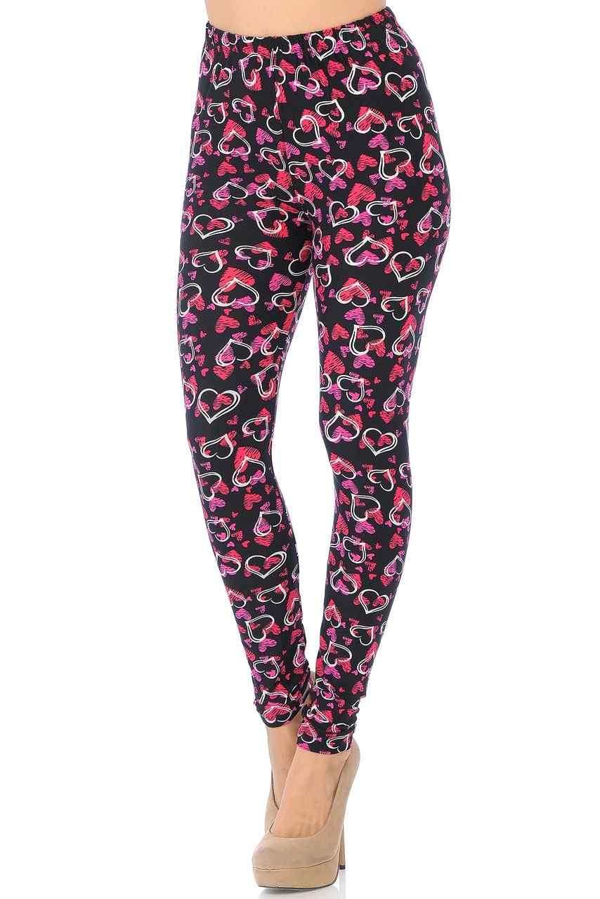 Buttery Soft Double Yoga Heart Leggings.