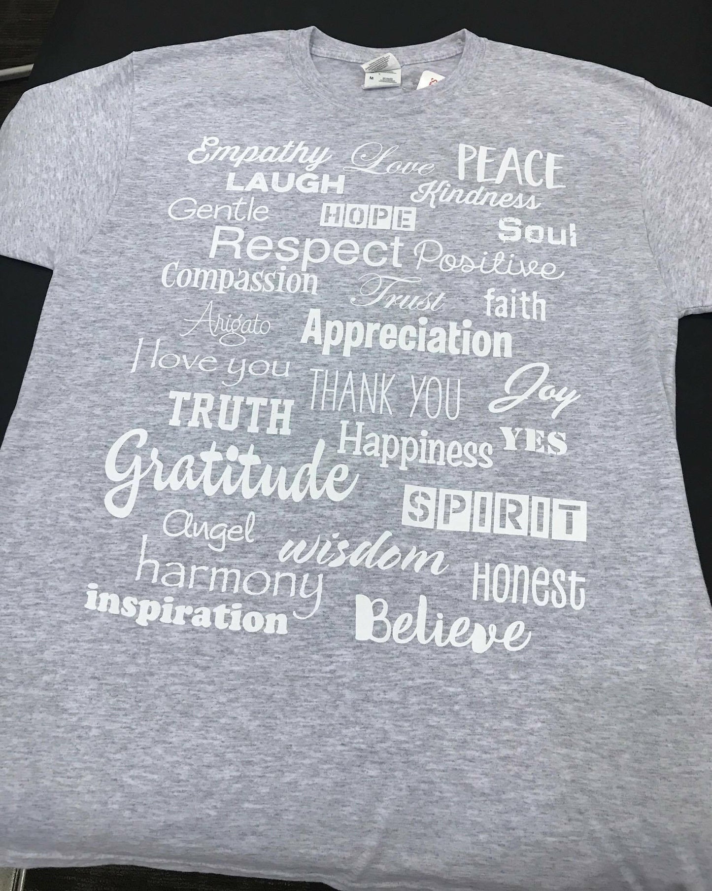 Gray Positive Message t-shirt