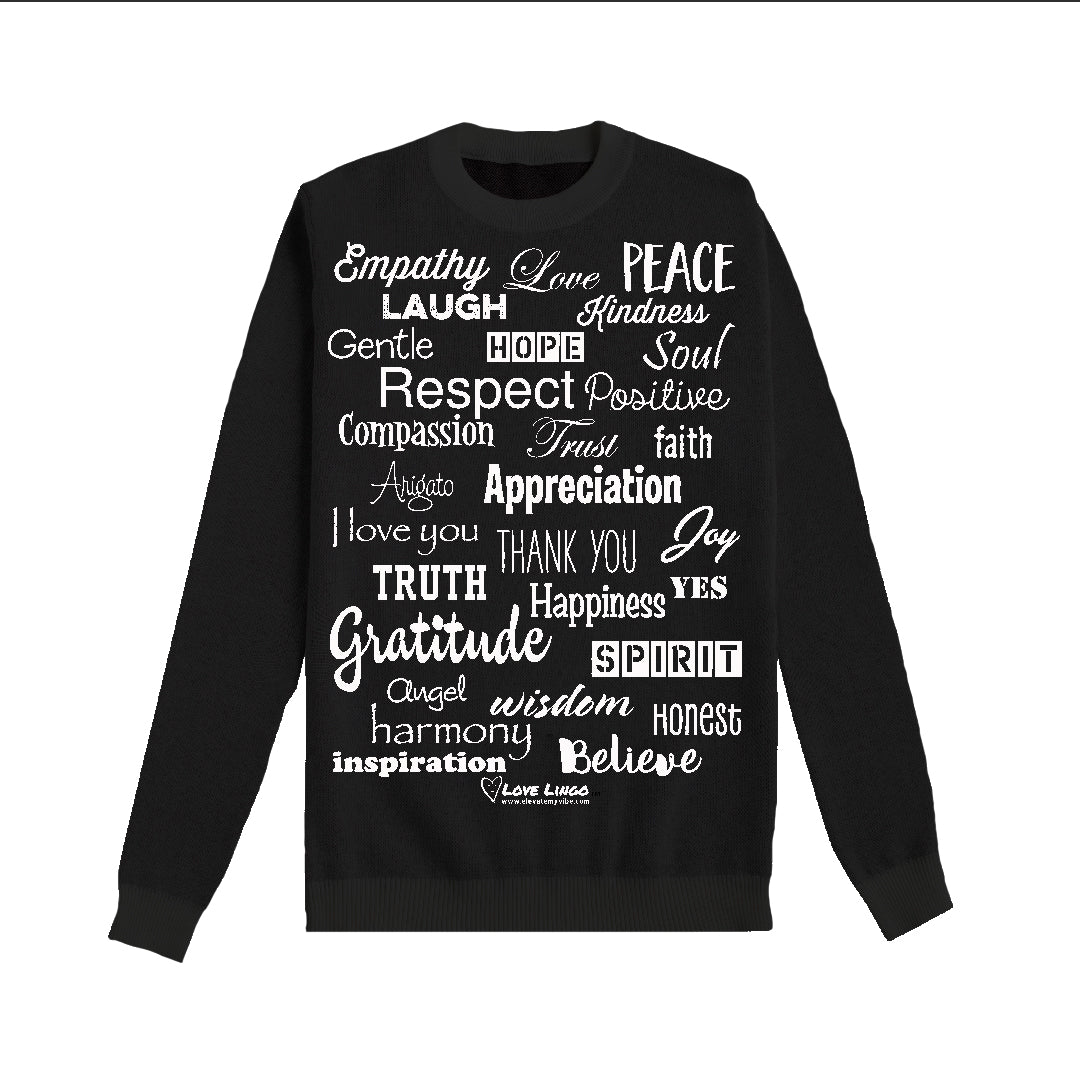Black Love Lingo Positive Affirmation Sweater.