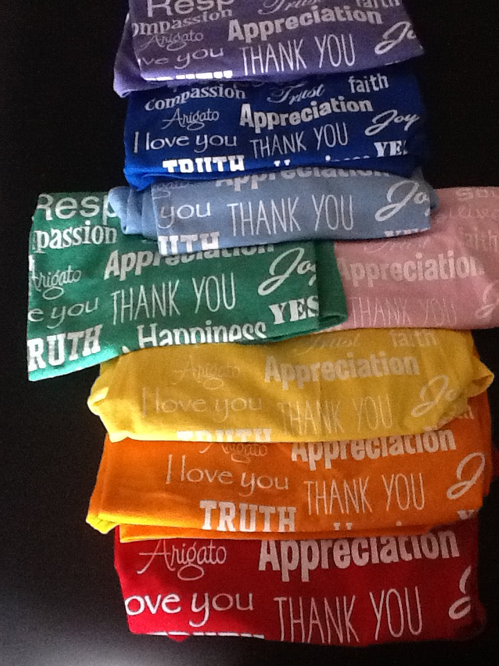 Love Lingo Set of 8 Chakra Colors Tees