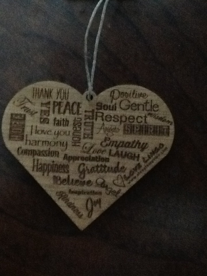 Love Lingo Unique Eco-friendly Wood Heart Ornaments