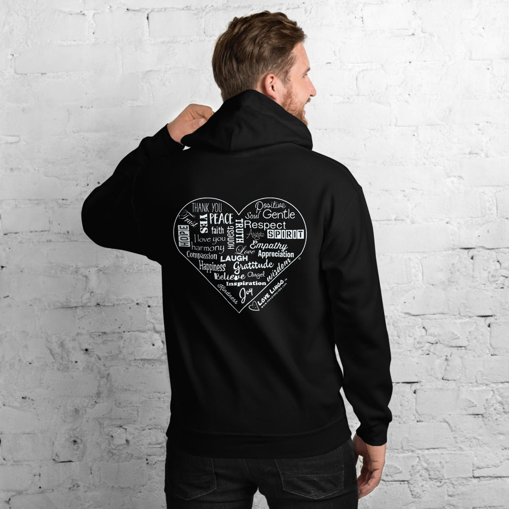 Love Lingo Positive Heart Design Unisex Hoodie