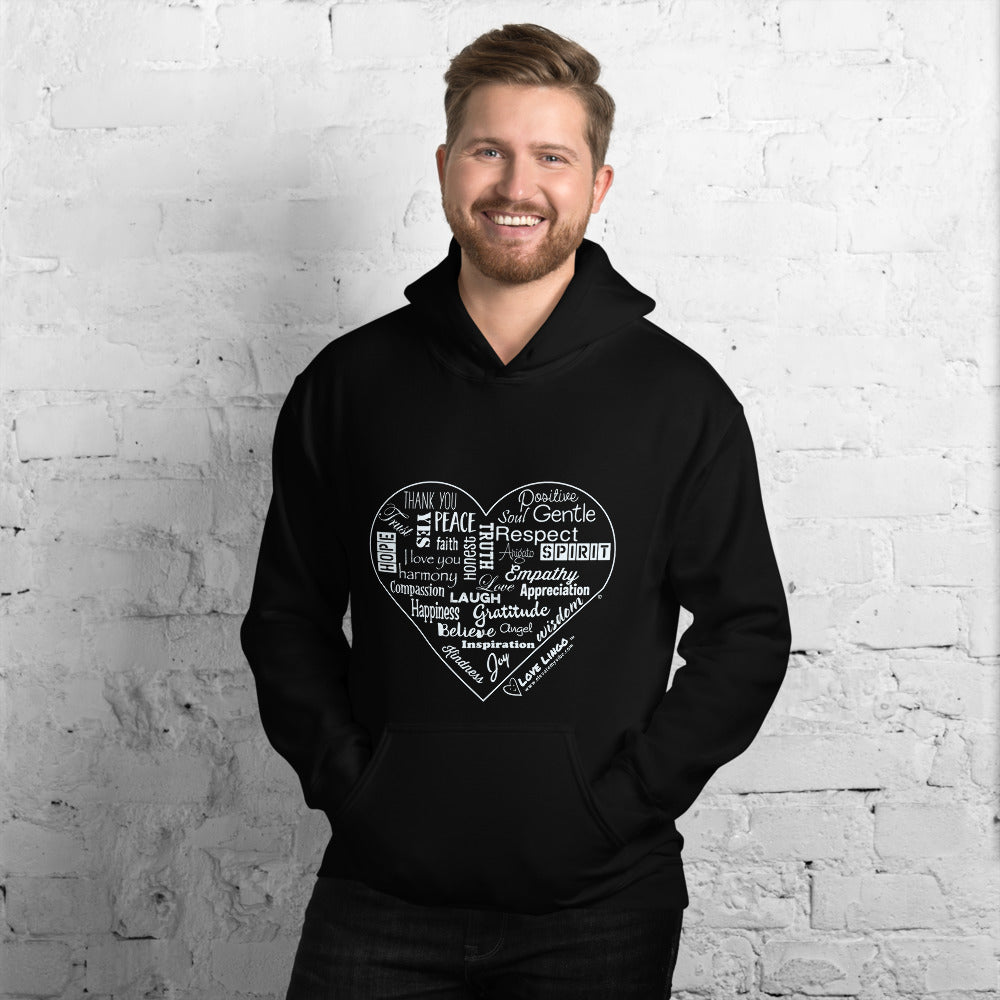 Love Lingo Positive Heart Design Unisex Hoodie