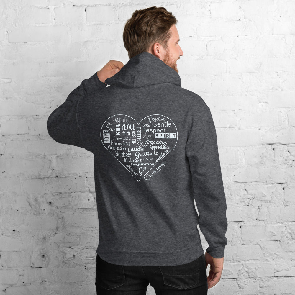 Love Lingo Positive Heart Design Unisex Hoodie