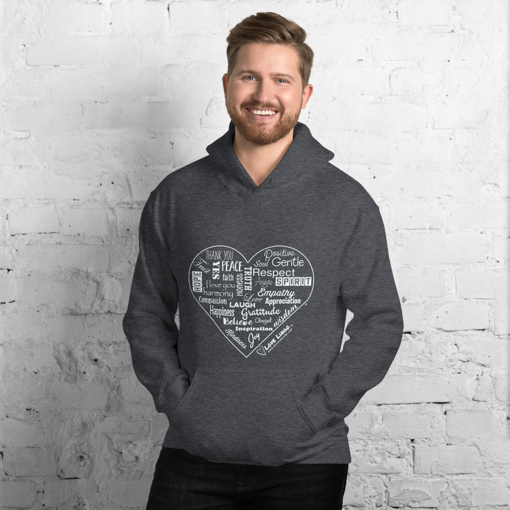 Love Lingo Positive Heart Design Unisex Hoodie