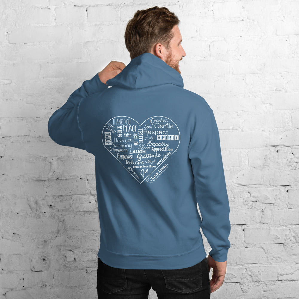 Love Lingo Positive Heart Design Unisex Hoodie