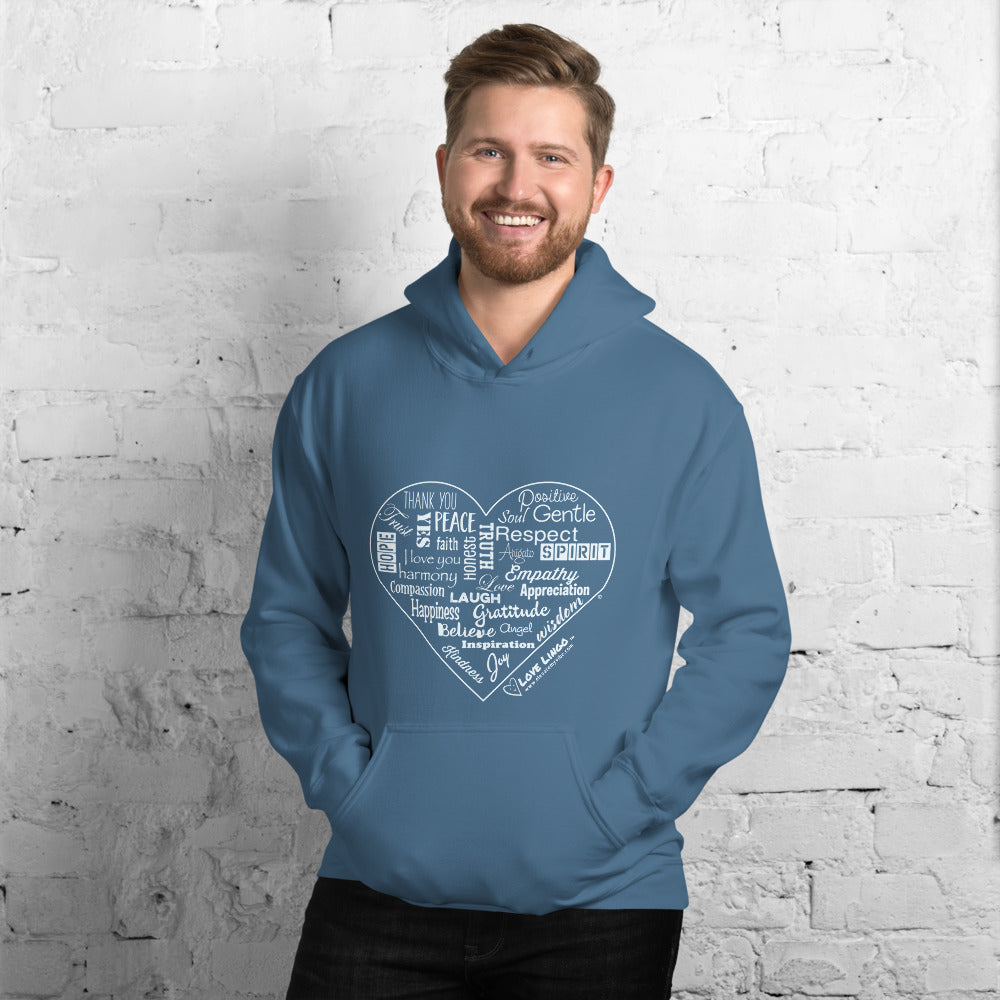 Love Lingo Positive Heart Design Unisex Hoodie