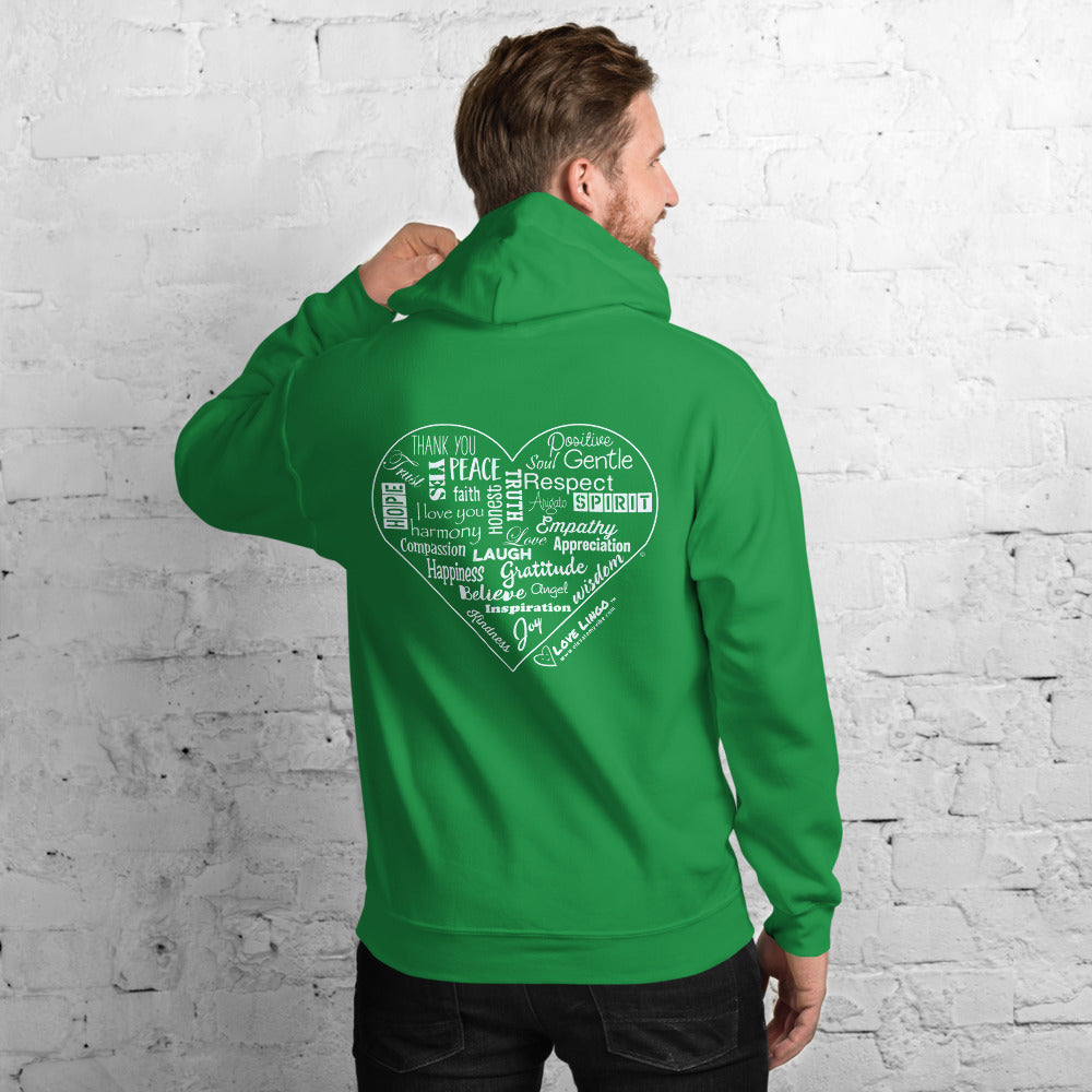 Love Lingo Positive Heart Design Unisex Hoodie