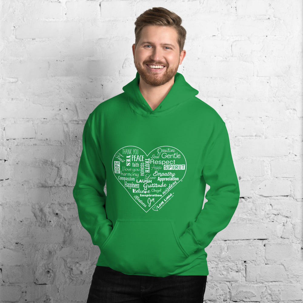 Love Lingo Positive Heart Design Unisex Hoodie