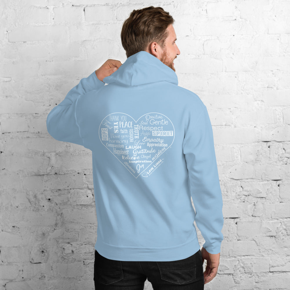 Love Lingo Positive Heart Design Unisex Hoodie