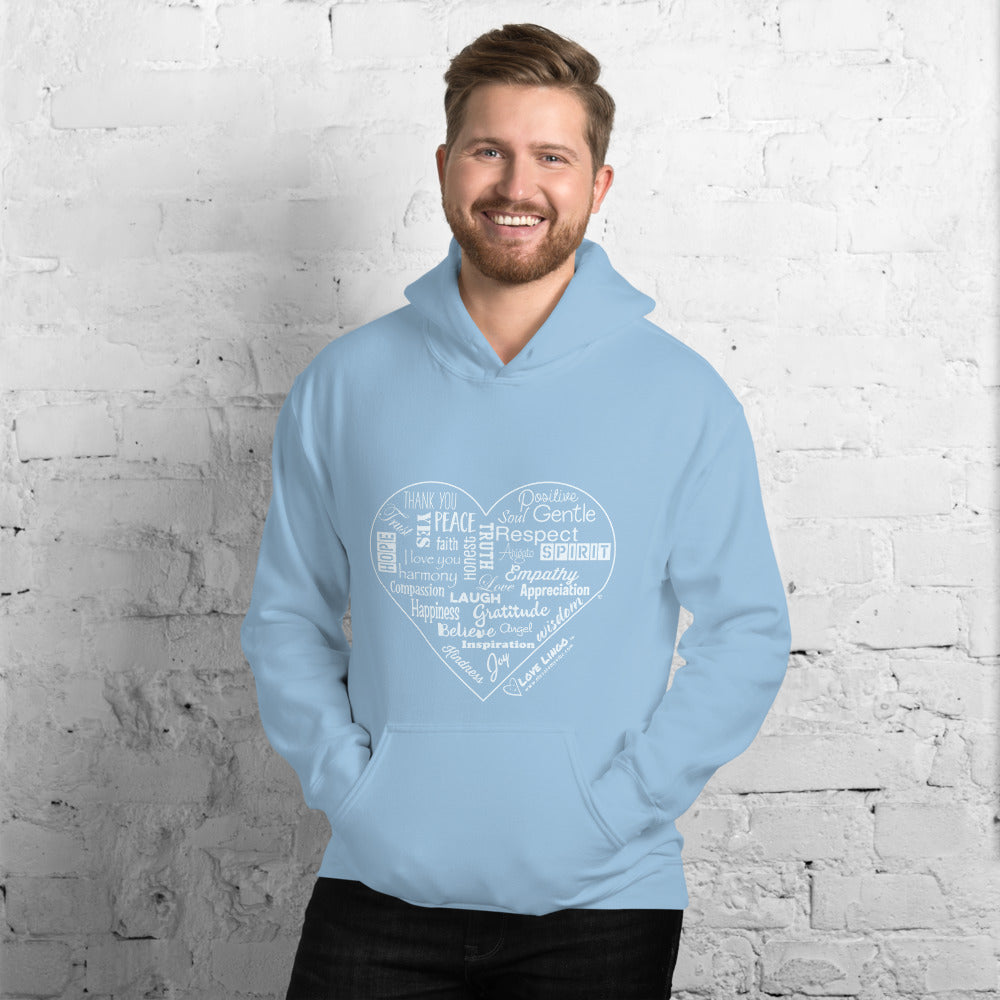 Love Lingo Positive Heart Design Unisex Hoodie
