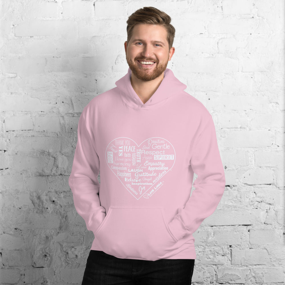 Love Lingo Positive Heart Design Unisex Hoodie