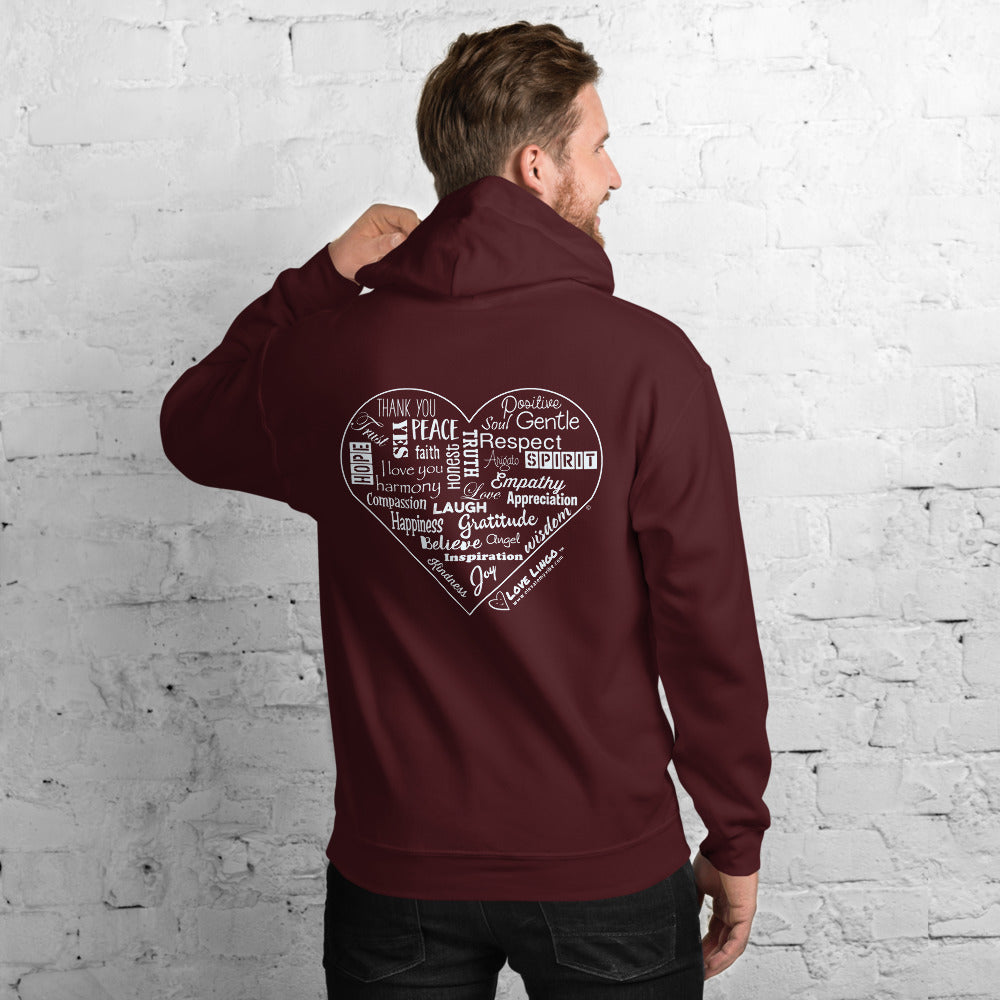 Love Lingo Positive Heart Design Unisex Hoodie
