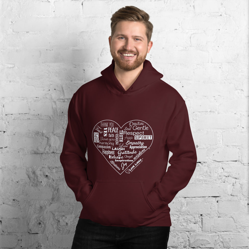 Love Lingo Positive Heart Design Unisex Hoodie