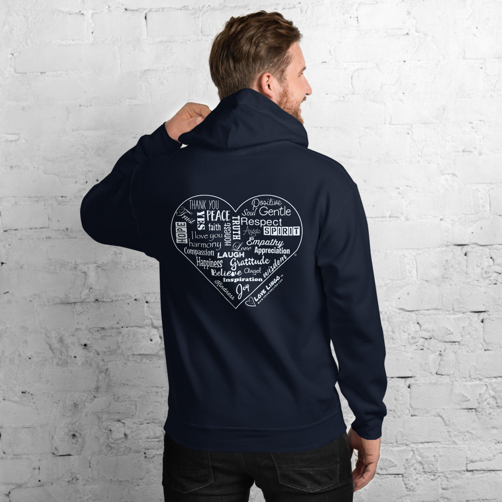 Love Lingo Positive Heart Design Unisex Hoodie