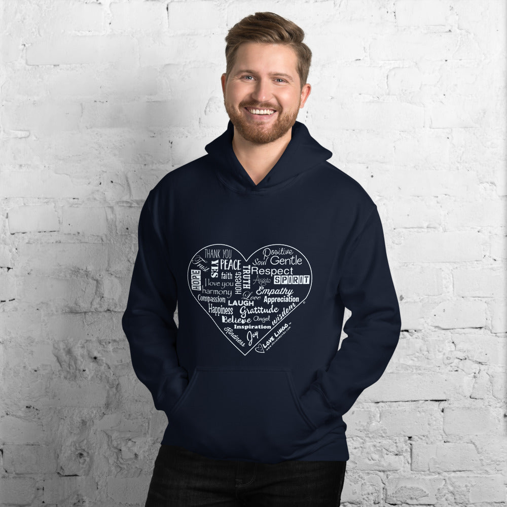 Love Lingo Positive Heart Design Unisex Hoodie