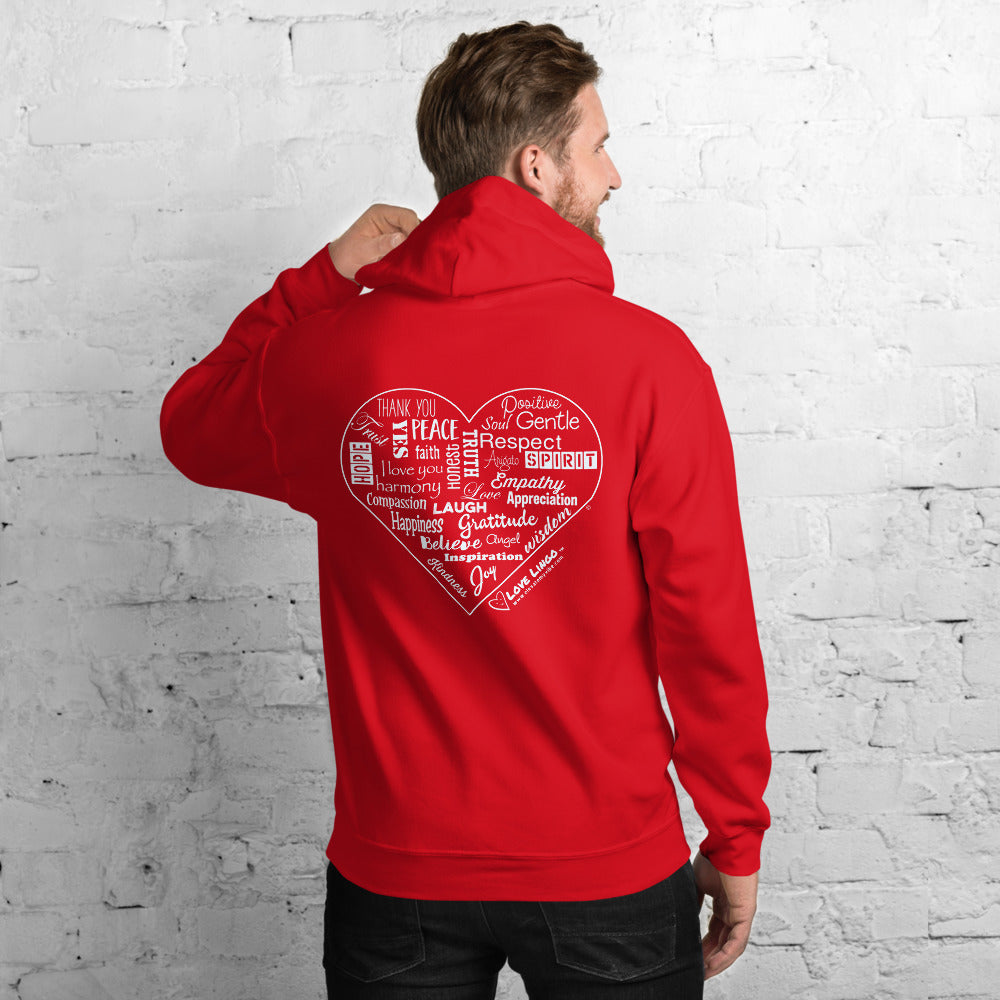 Love Lingo Positive Heart Design Unisex Hoodie