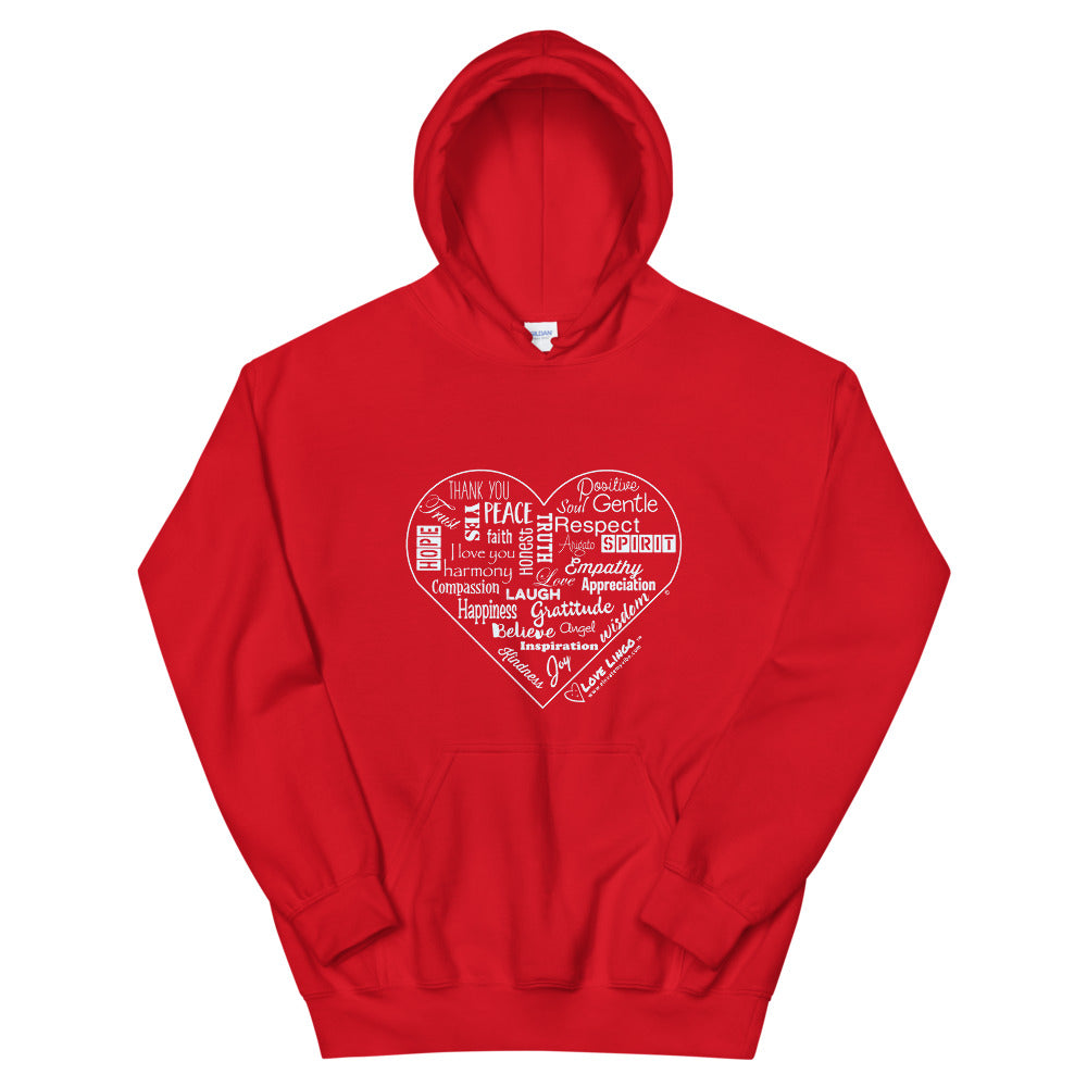 Love Lingo Positive Heart Design Unisex Hoodie