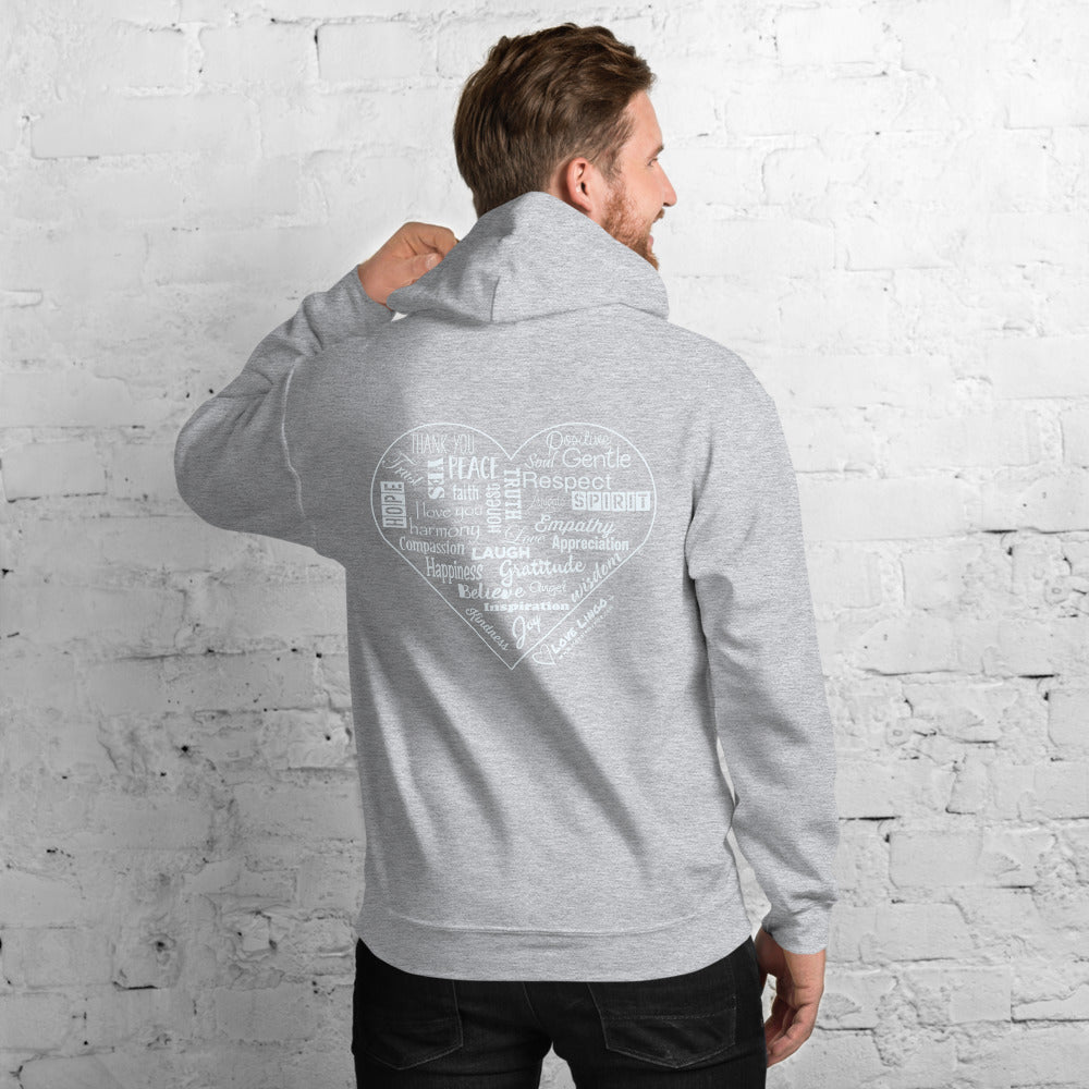 Love Lingo Positive Heart Design Unisex Hoodie