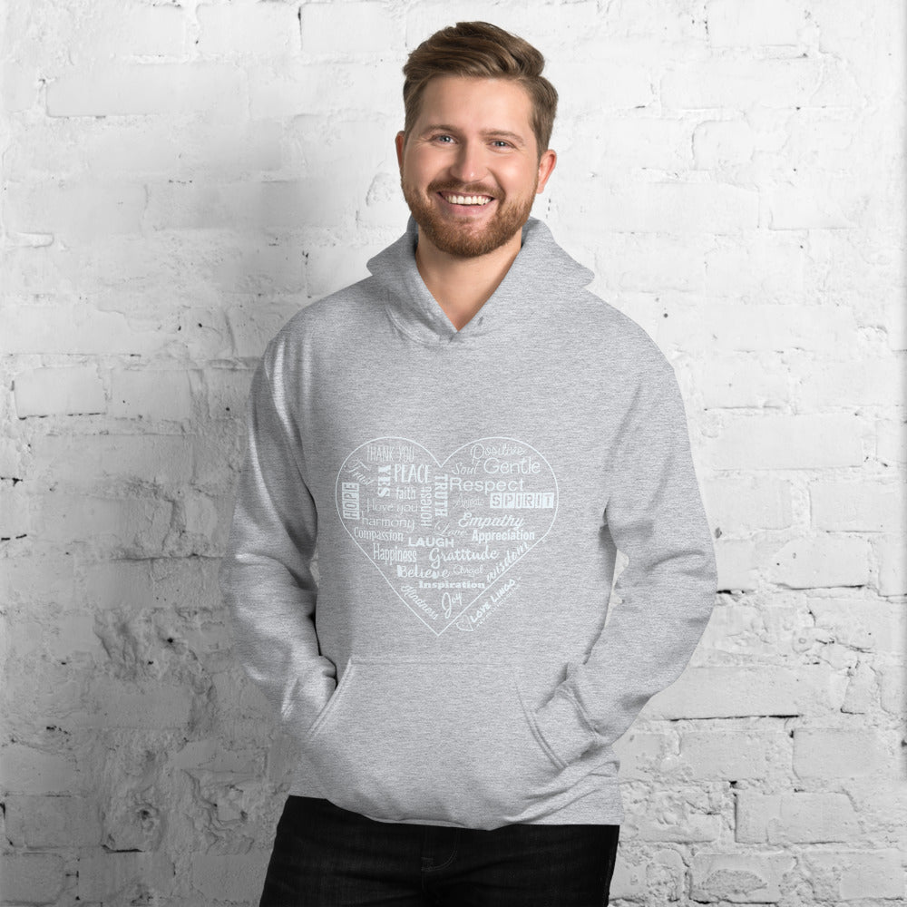 Love Lingo Positive Heart Design Unisex Hoodie