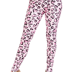 Love Lingo  Pink Heart Leopard print yoga Leggings