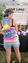 Ladies Tie Dye Positive Message Racerback Tank Top