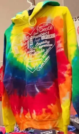 Love Lingo Tie Dye Hooded Sweatshirt - Energy-Boosting Spiritual Hoodie.